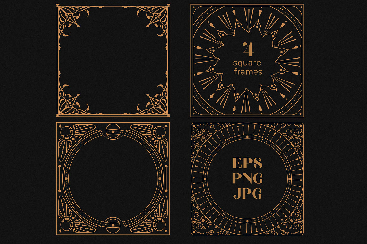 Vector vintage frames, a Background Graphic by Nadia Murash (Photo 5 of 6)