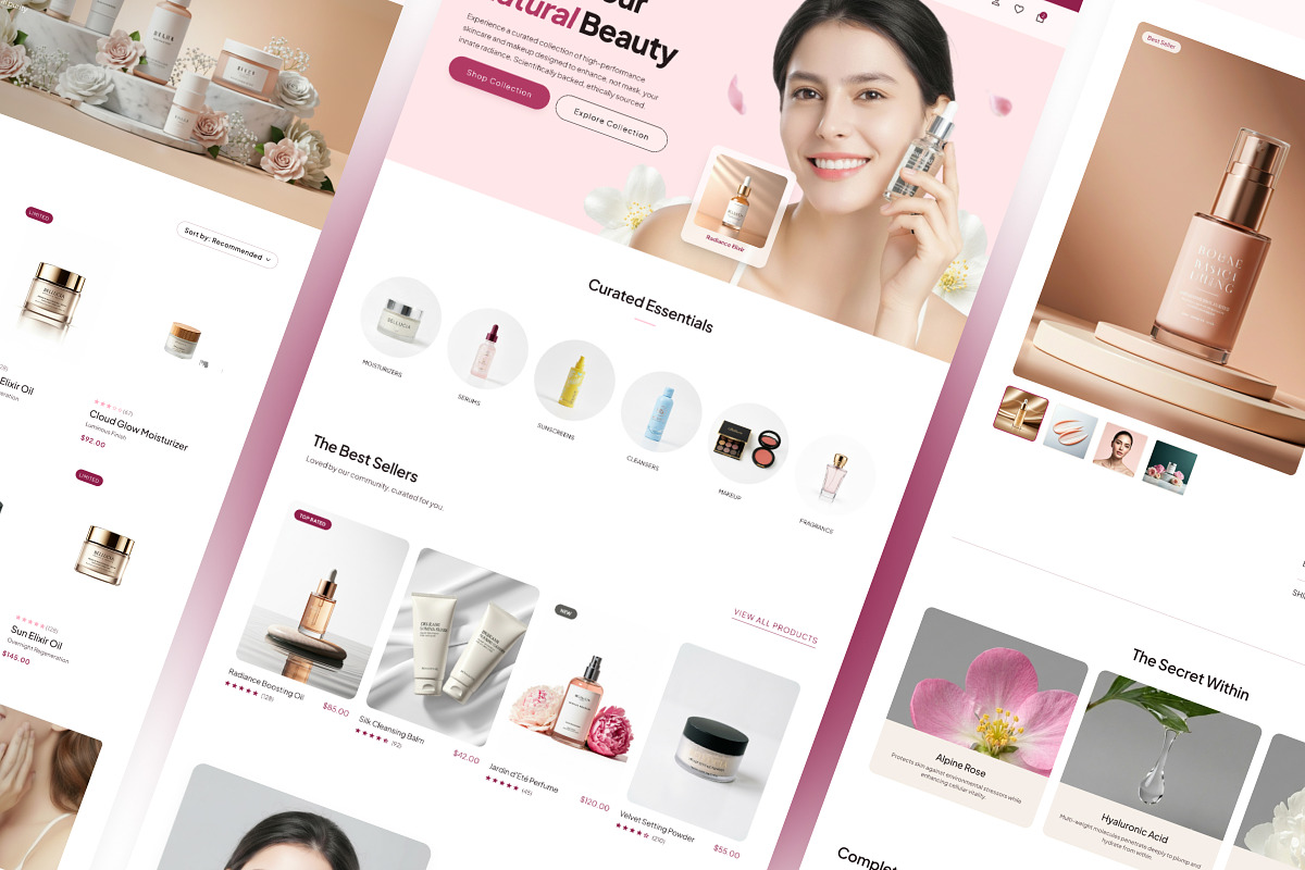 Beauty Ecommerce Website Template, a Landing Page Template by Font Kingdom (Photo 5 of 5)