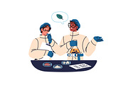 Scientists work in laboratory set, a Person Illustration by PaperTrident (Thumbnail 4 of 7)
