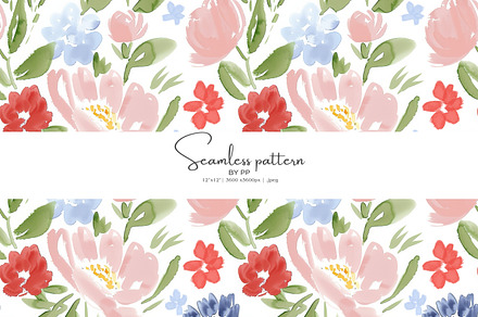Pink Floral Digital Papers 1444, a Pattern Graphic by AMBillustrations