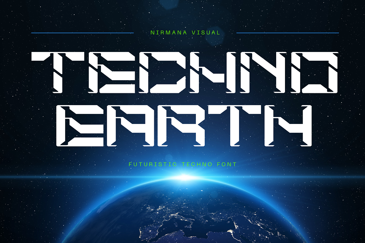 Modern Space - Techno Logo Font, a Sans Serif Font by Nirmana Visual (Photo 2 of 11)