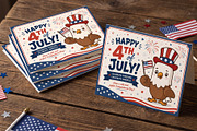 Cute Patriotic Bald Eagle, an Animal Illustration by Vector Kitchen by Zoljo (Thumbnail 3 of 3)
