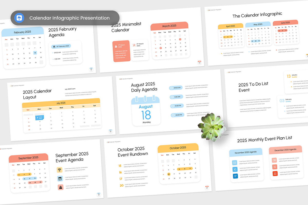 2025 Calendar Infographic Keynote, a Presentation Template by Antstheme (Photo 1 of 2)
