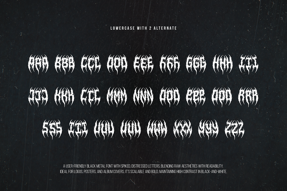 Agonaze | Black Metal Font, a Blackletter Font by Denustudios (Photo 12 of 12)