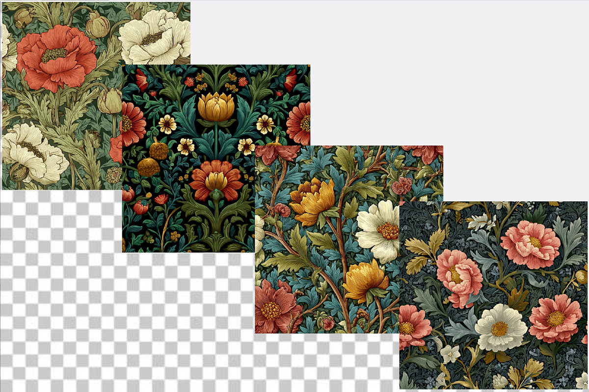 Vintage William Morris Style Floral, a Pattern Graphic by SVGArt (Photo 2 of 9)