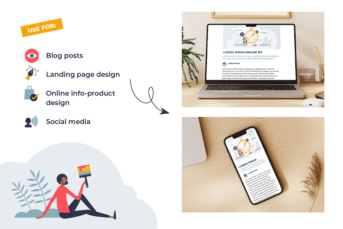 Digital Marketing Concepts, a Work Illustration by VectorMine (Photo 8 of 13)