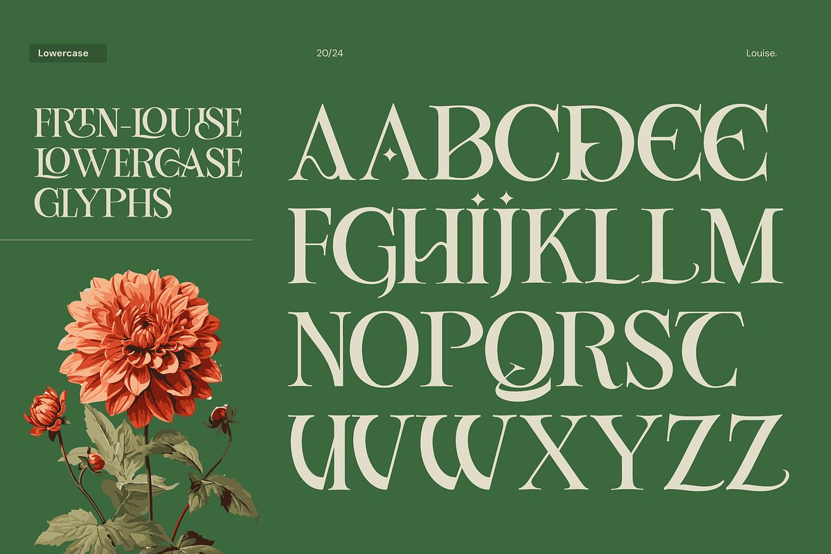 Louise - Elegant Ligatures Serif, a Serif Font by Fortunes Co (Photo 4 of 14)