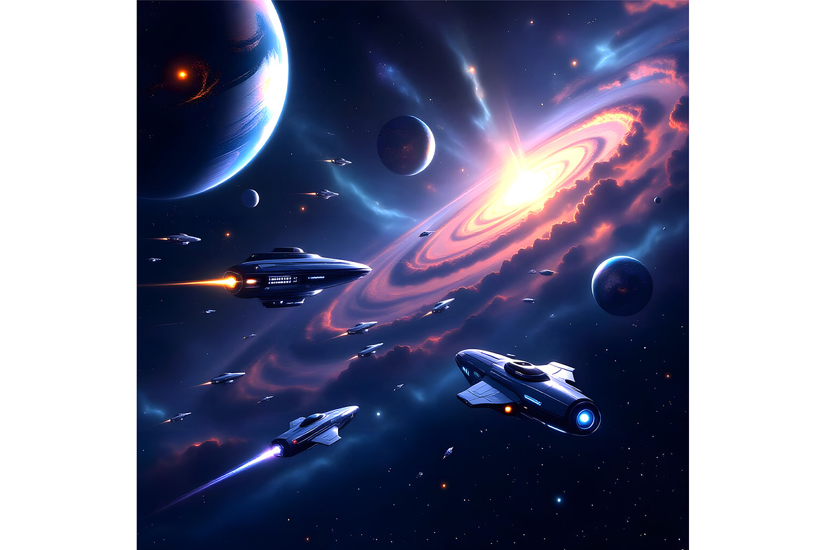 Space and Space Craft, a Technology Illustration by Sharon Schwalbe (Photo 1 of 2)