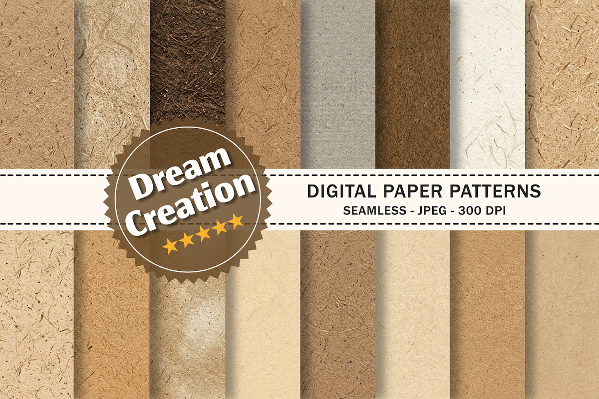 Natural Kraft Texture Digital Paper, a Texture Graphic by Dream Creation (Photo 1 of 7)