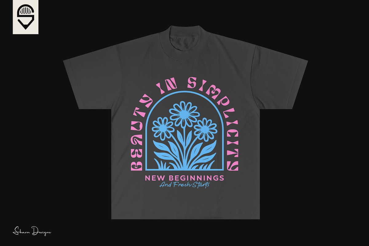 Beautiful Floral Quote T-shirt, a Graphic by shaondesigns (Photo 3 of 4)