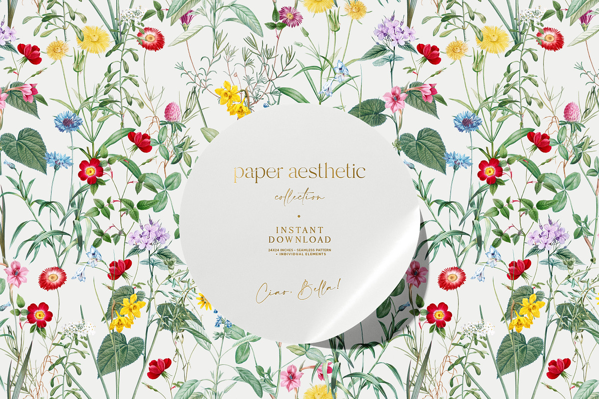 Floral Pattern Pack Bundle of 8, a Pattern Graphic by paper aesthetic (Photo 9 of 9)