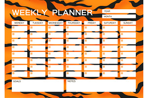 Weekly Planner. Cute Page For Notes