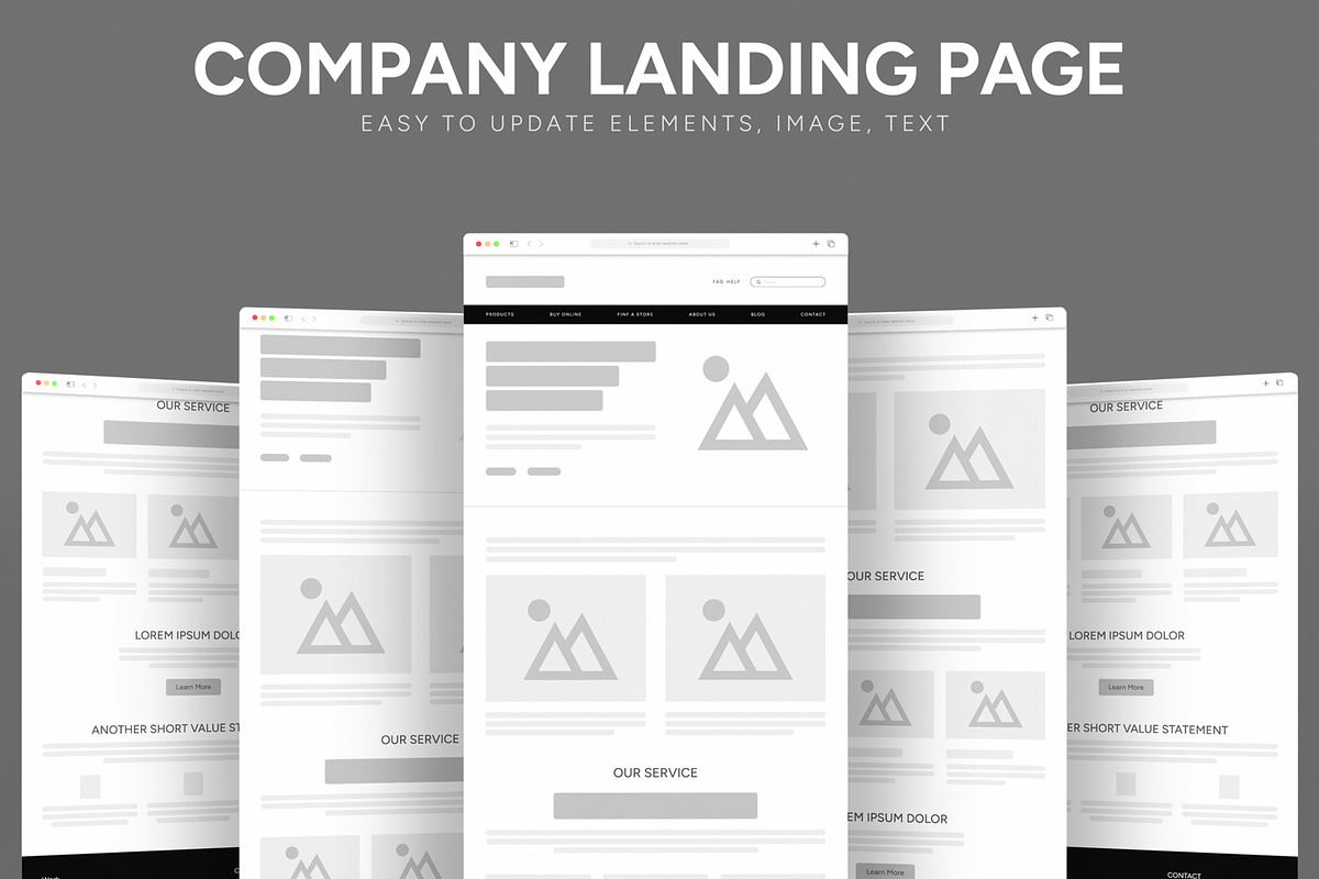Wireframe Design Template, an UI Kit Template by CreativeShaper (Photo 1 of 5)