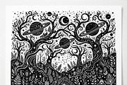 50 Mystical Galaxy Forest Silhouette, a Technology Illustration by Amazin_art (Thumbnail 25 of 34)