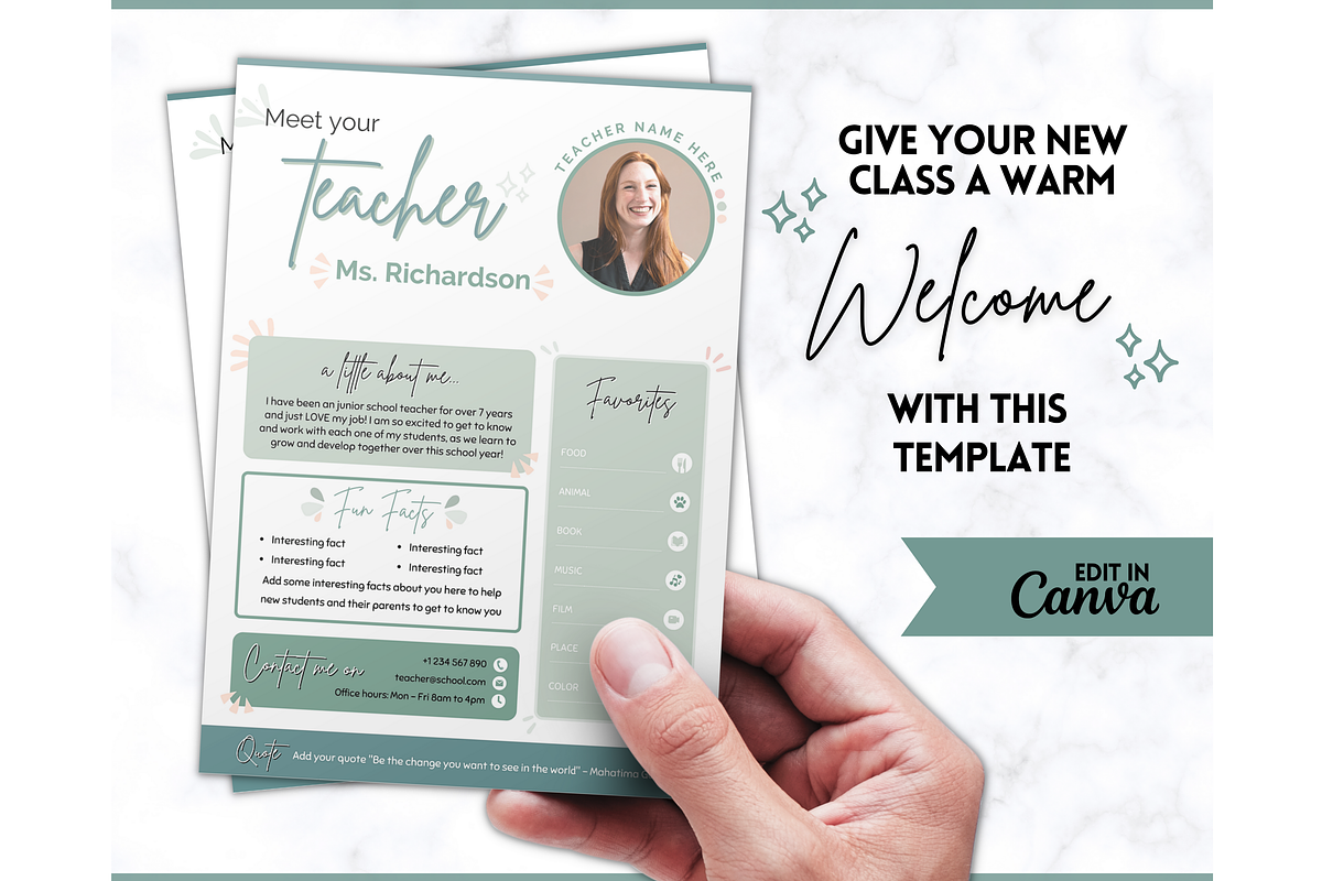 Meet the Teacher Template - Canva, a Templates & Theme by Templatables (Photo 2 of 9)