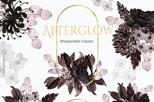 Afterglow. Dark Bordeaux Flowers