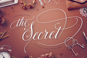 TheSecret: Luxury Calligraphy Script, a Script Font by Blessed Print