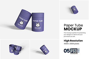 Paper Tube Mockup, a Product Mockup by bimockup