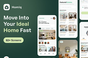 Homiq - Find Your Ideal Home Fast, an App Template by Nik Design