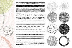 Set Of Hand Drawn Brush Elements