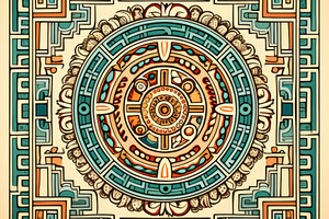 Native American traditional pattern with intricate circular desi, a Photo by Dvoevnore photos