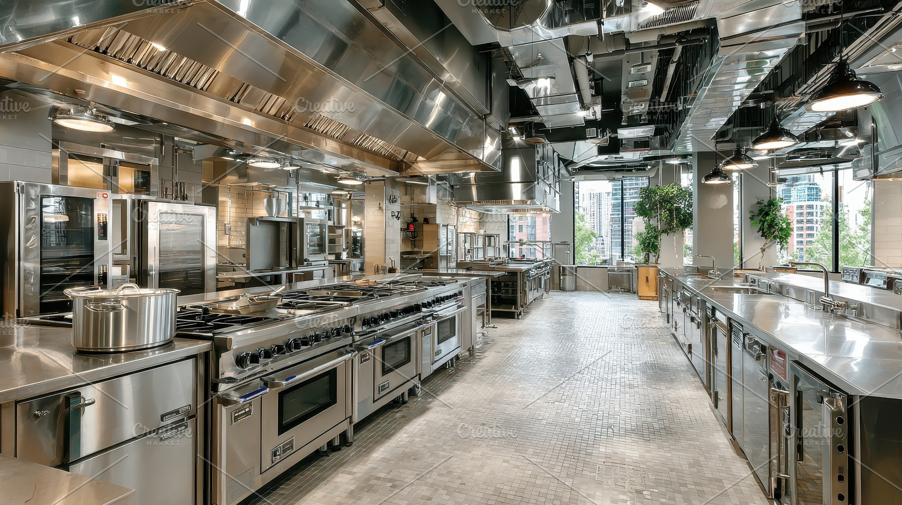 Modern Stainless Steel Commercial Ki, a Photo by Pixeness Studio