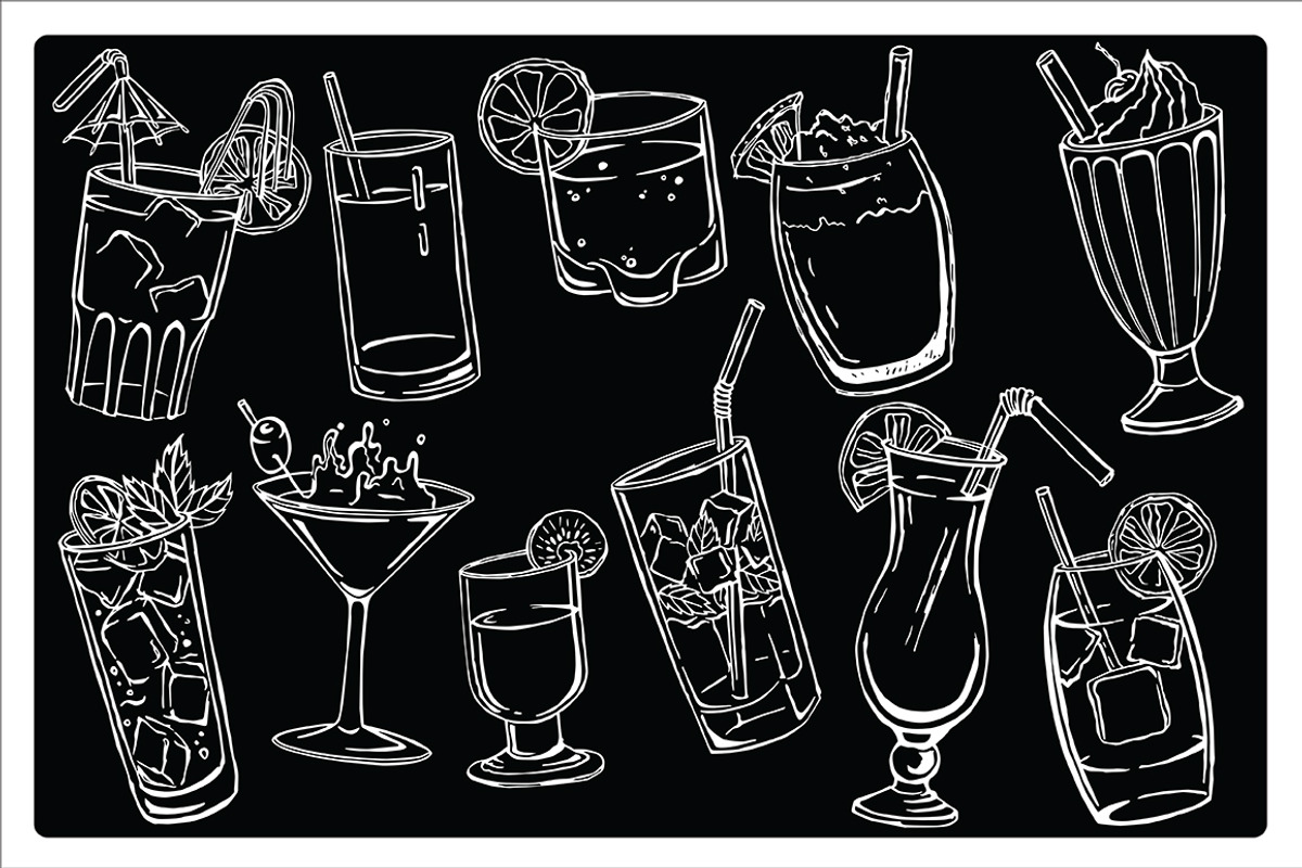 Glasses with drinks, a Food Illustration by risovanya (Photo 2 of 4)