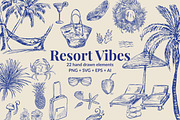 Resort Vibes Hand-Drawn Bundle, an Object Graphic by Imageblend (Thumbnail 1 of 4)