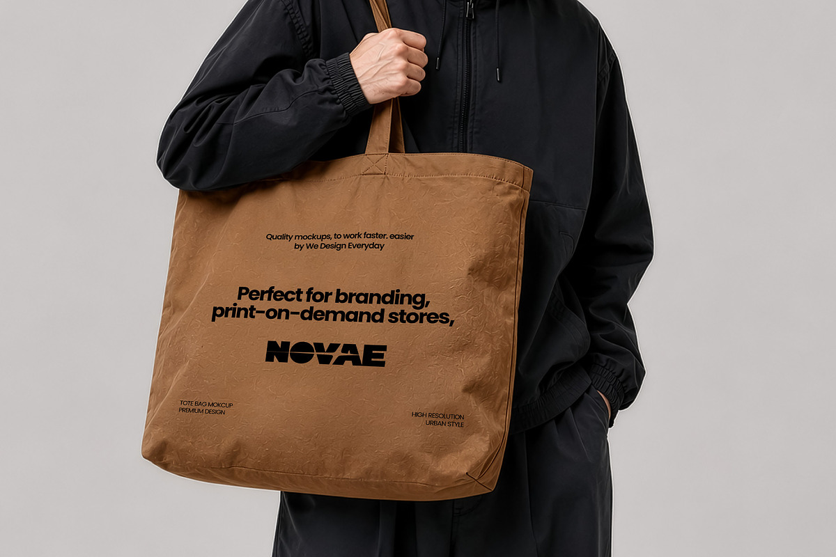 Tote Bag Mockup, a Packaging Mockup by We Design Everyday (Photo 5 of 6)