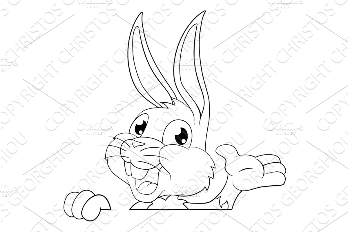 Easter Bunny Rabbit Cartoon, an Illustration by Christos Georghiou