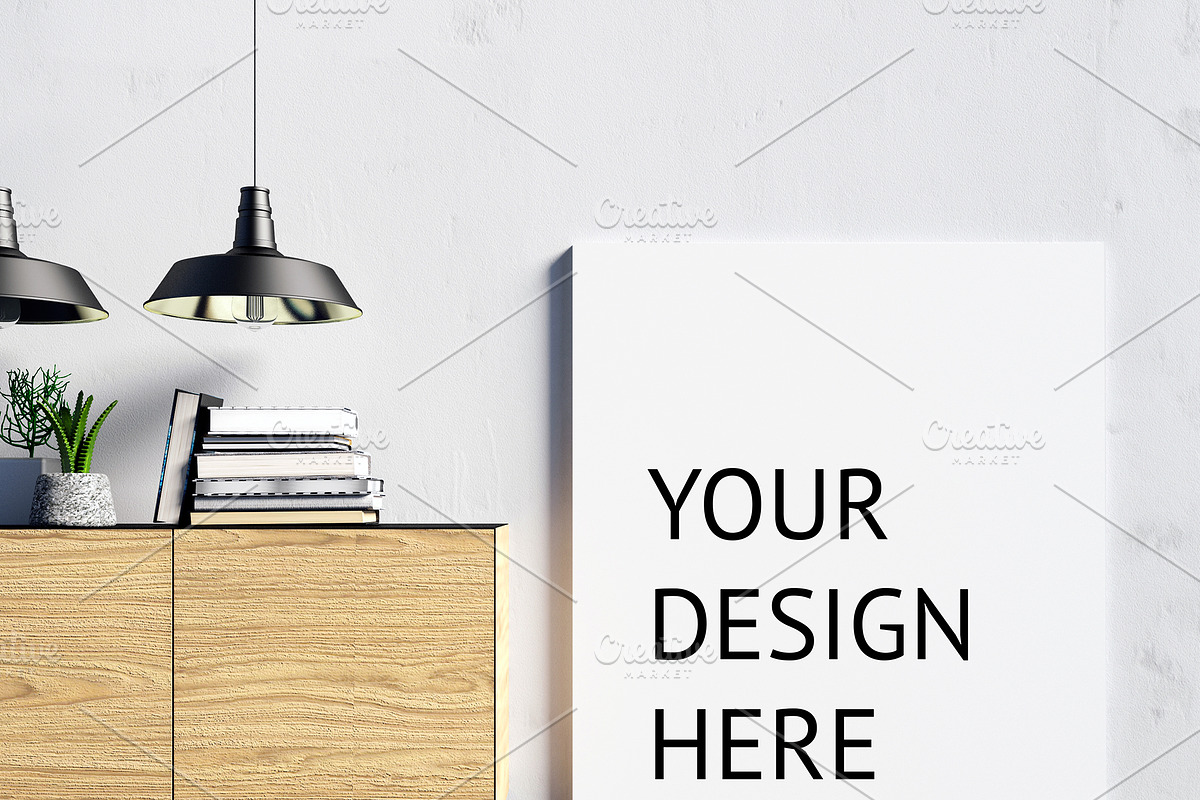 9 mock up poster frame in interior, a Print Template by ChromiumHeart (Photo 9 of 10)
