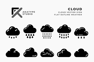 Cloud Vector Icon, an Icon by Akatype Studio