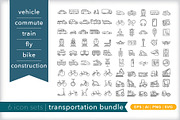 Transportation 6-pack icon bundle, an Outline Icon by Picture Window (Thumbnail 1 of 8)