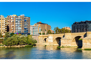 Puente de piedra in zaragoza spain stock photo containing zaragoza and river, an Architecture Photo by Leonid Andronov