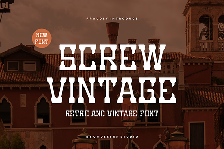 Screw Vintage Slab Serif & Western, a Slab Serif Font by QR Design Studio