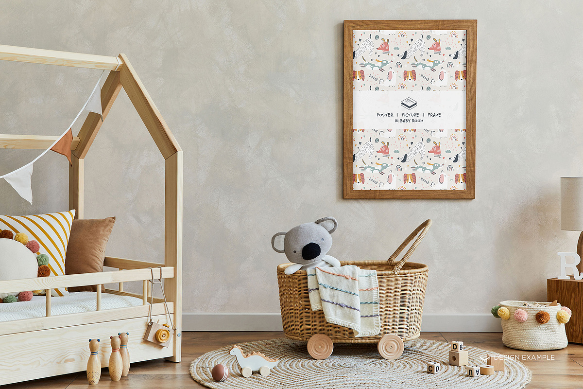 Portrait Frame in Baby Room Mock-up, a Print Template by Branda Keeps (Photo 12 of 30)