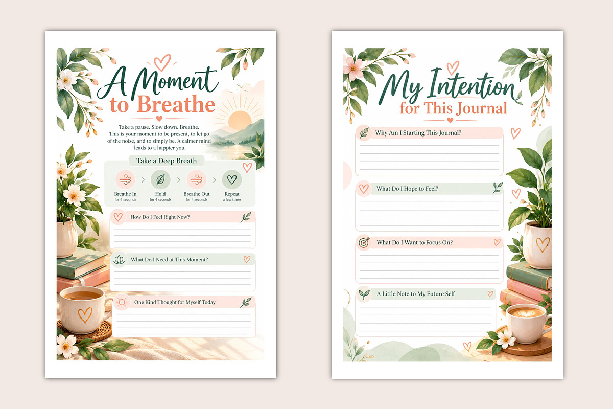 Mindful Notebook for Daily Journal, a Stationery Template by Designmela01 (Photo 5 of 5)