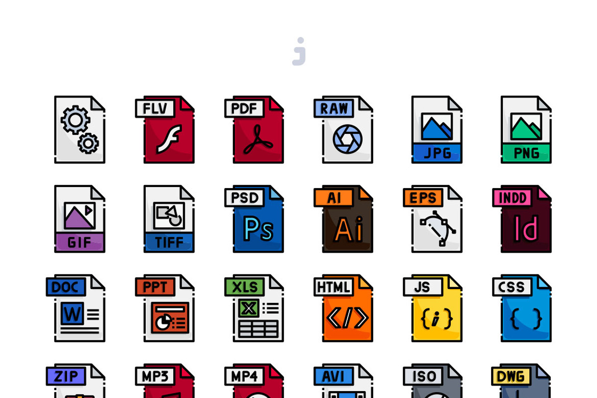 30 File format icon set, an Outline Icon by Just Icon