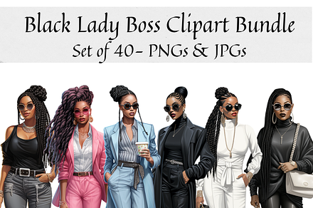 Black Lady Boss Clipart, an Illustration by CraftCrateShop
