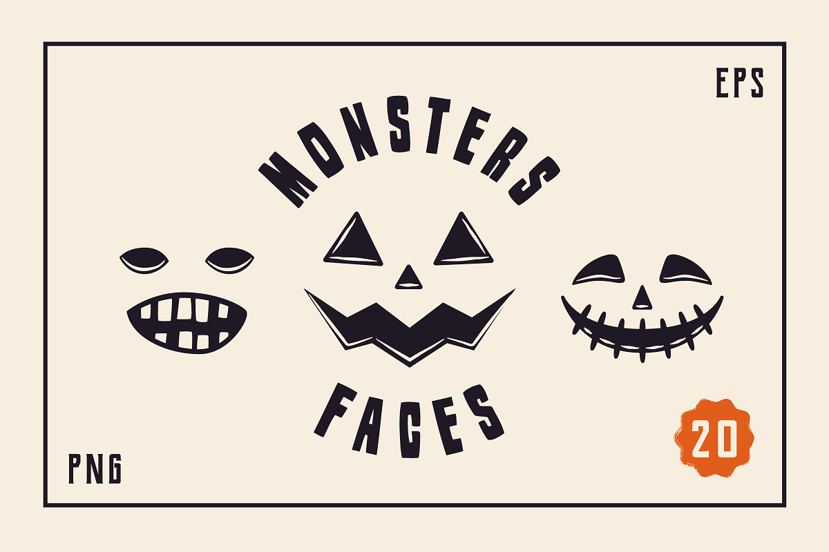 Pumpkin Creator. 20 Monster Faces, an Object Graphic by DenysHolovatiuk (Photo 1 of 4)