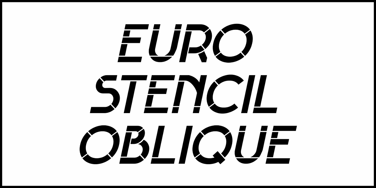 Euro Stencil JNL, a Font by Jeff Levine Fonts (Photo 4 of 5)