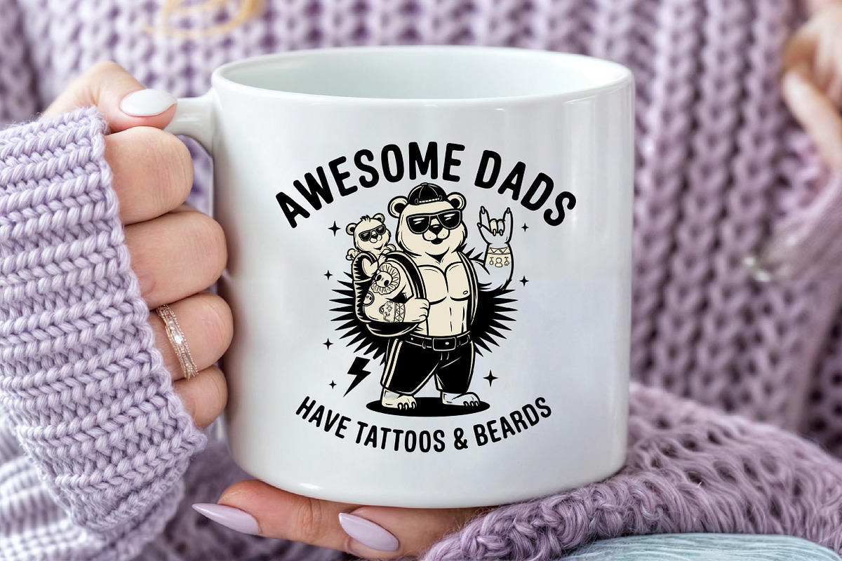 Retro Father's Day Svg Funny Dad Tat, an Illustration by DreamArtGraphic (Photo 3 of 4)