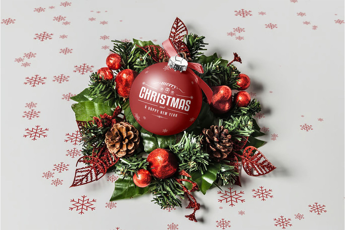 Christmas Ball Mock-up, a Product Mockup by zippypixelstudio (Photo 5 of 7)