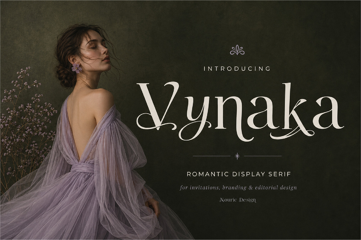 Vynaka Romantic Display Serif, a Script Font by Nouric Design (Photo 1 of 5)