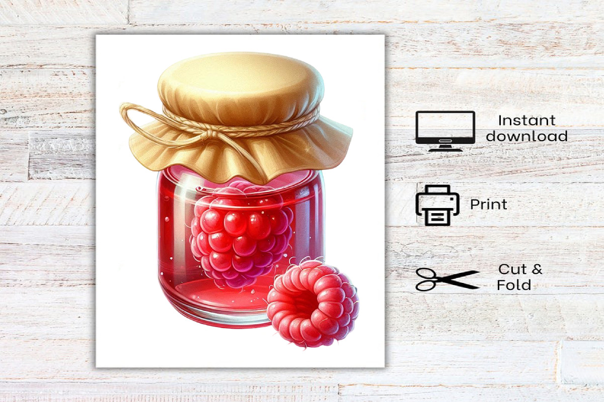 Watercolor Autumn Raspberry Clipart, a Seasonal Illustration by Canvas Craft (Photo 8 of 8)