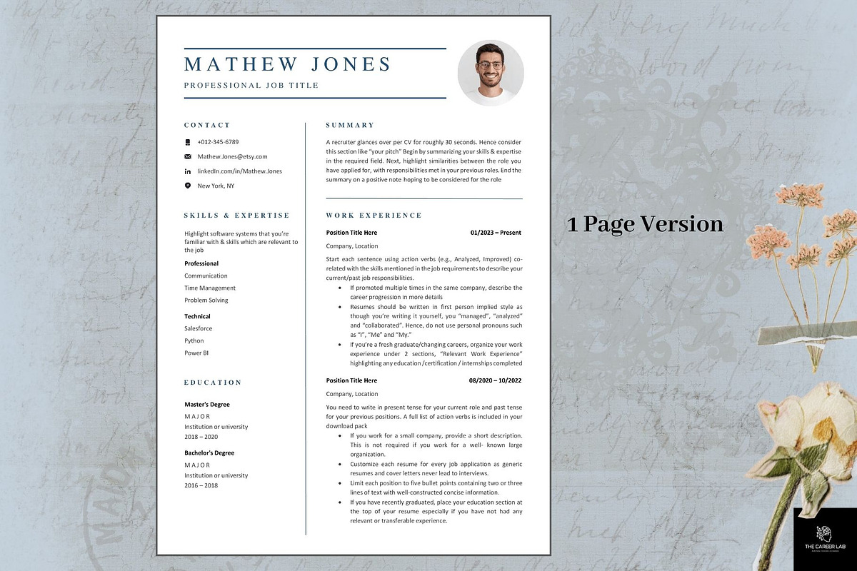 Resume/ ATS CV for Word Pages GDocs, a Resume Template by The Career Lab (Photo 3 of 10)