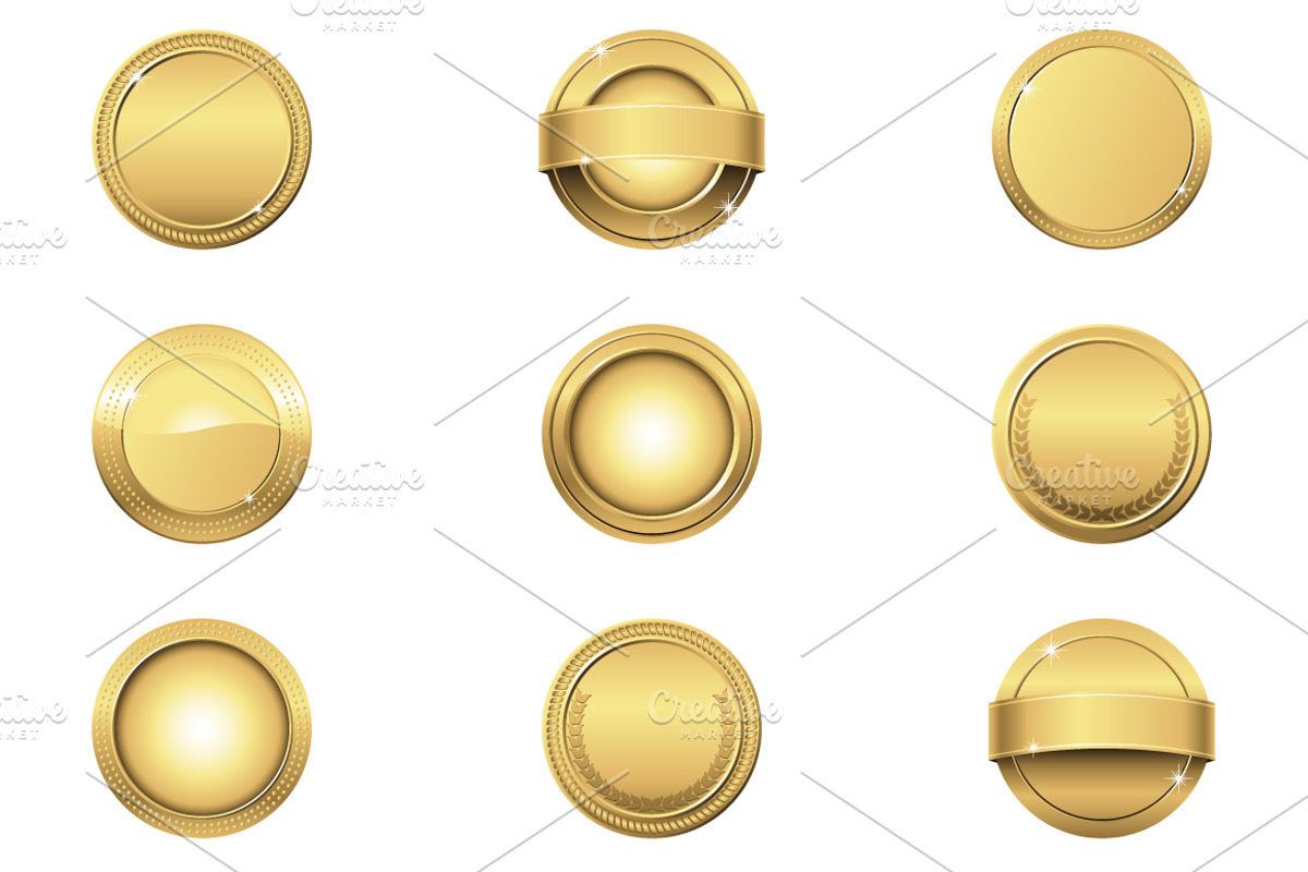 Gold Award Medal Badges Clipart Set, an Object Graphic by Minty Fresh Graphics (Photo 1 of 4)