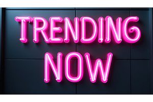 Neon sign with text TRENDING NOW, an Illustration by tilialucida