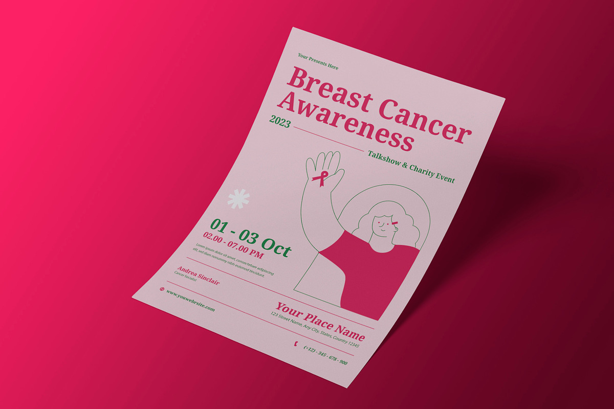 Breast Cancer Awareness Flyer, a Flyer Template by Neermana (Photo 2 of 4)
