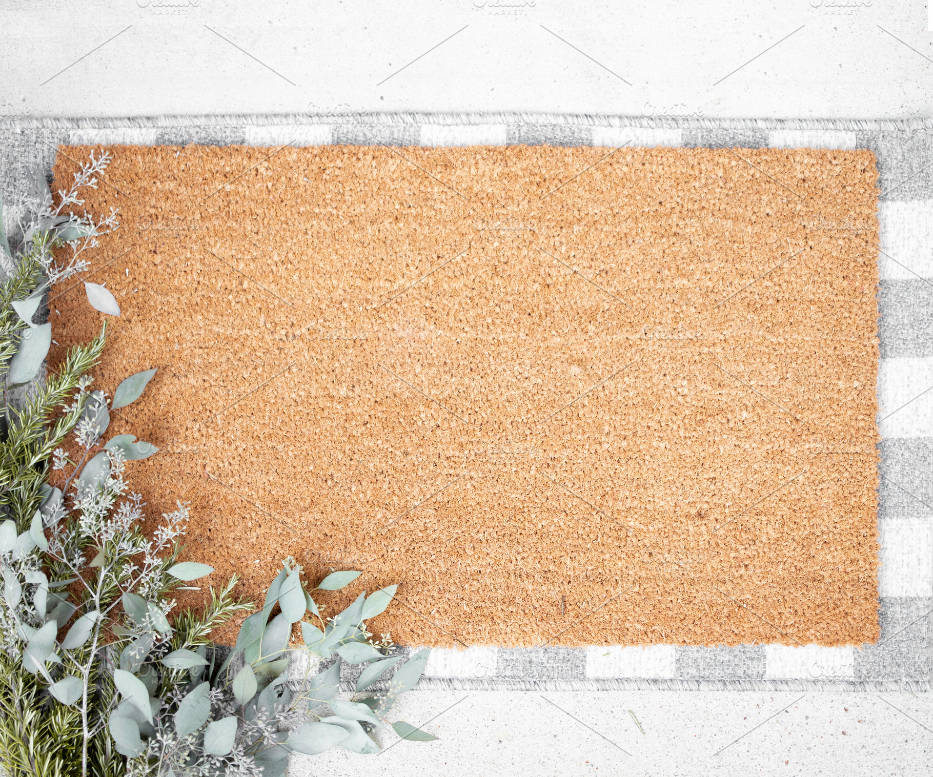 Doormat Mockup - Greenery, a Holiday Photo by Rebecca Lane Graphics